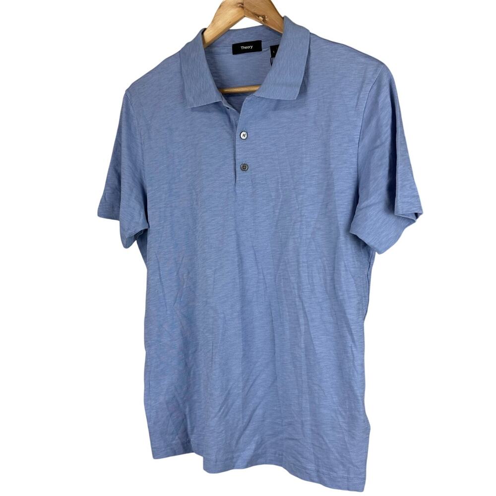 Theory Bron D Men's Light Blue Seaside Cosmos Polo Size Small New With Tags
